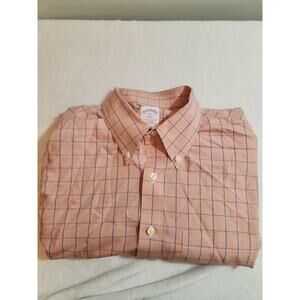 Brooks Brothers Shirt Mens XL Red Check 100% Supima Cotton Long Sleeve 346